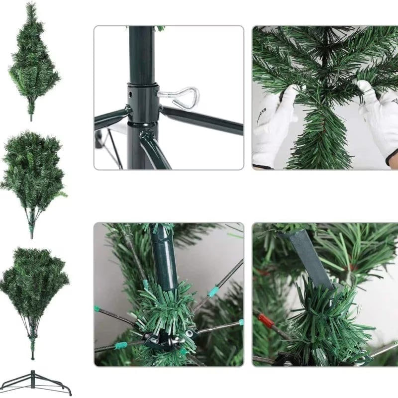 Casa si Gradina - Decoratiuni - Decoratiuni de sezon - Set Brad Artificial de Craciun cu 48 Accesorii, Inclusiv Instalatie 100 LED-uri de 4m, 1.8m Inaltime, Verde - Infinity.ro