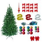 Casa si Gradina - Decoratiuni - Decoratiuni de sezon - Set Brad Artificial de Craciun cu 48 Accesorii, Inclusiv Instalatie 100 LED-uri de 4m, 1.8m Inaltime, Verde - Infinity.ro
