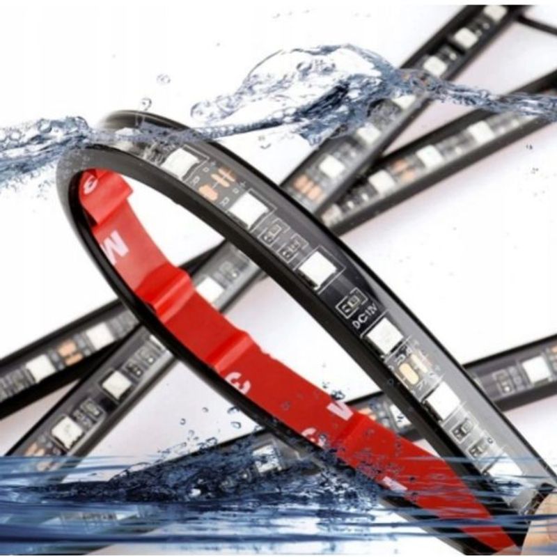 Auto si Moto - Electrice auto - Iluminare si semnalizare - Lumini ambientale - Kit lumini auto 48 LED-uri, Iluminare RGB, Control cu telecomanda - Negru - Infinity.ro