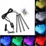 Auto si Moto - Electrice auto - Iluminare si semnalizare - Lumini ambientale - Kit lumini auto 48 LED-uri, Iluminare RGB, Control cu telecomanda - Negru - Infinity.ro