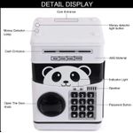 Carti si Birotica - Birotica - Accesorii de birou - Pusculite - Pusculita Panda pentru copii 3 ani+, cu functie ATM, cod pin si seif, alb cu negru - Infinity.ro
