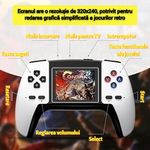 PC, gaming si accesorii - Gaming - Console gaming - Consola jocuri video P5, portabila, 520 jocuri retro, rezolutie 320x240 - White - Infinity.ro