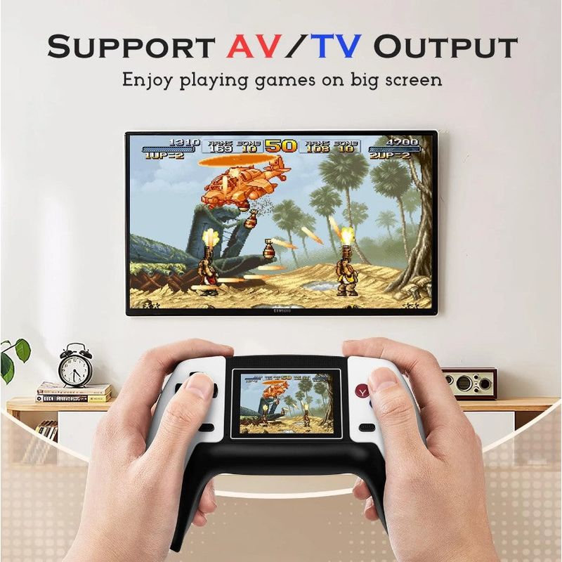 PC, gaming si accesorii - Gaming - Console gaming - Consola jocuri video P5, portabila, 520 jocuri retro, rezolutie 320x240 - White - Infinity.ro