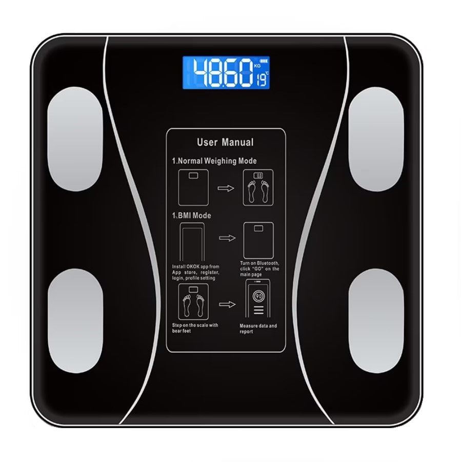 Cantar corporal inteligent, cu diagnostic si termometru, USB, Bluetooth, App pentru fitness