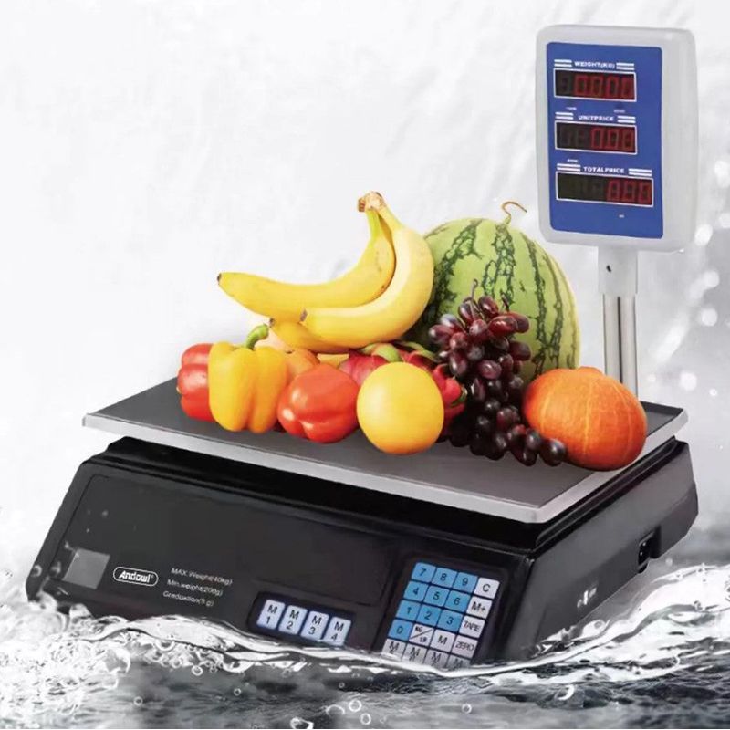 Casa si Gradina - Constructii - Depozitare, transport si protectie - Cantare electronice comerciale - Cantar electronic comercial ACS-D1, max. 40kg, pentru magazine, digital, afisaj LCD, negru-argintiu - Infinity.ro