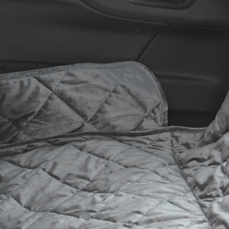 Auto si Moto - Intretinere auto - Huse auto - Husa bancheta auto pentru protectie si transport caini, catifea si bumbac, gri, 165x145 cm - Infinity.ro