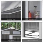 Casa si Gradina - Gradina si terasa - Casute de gradina - Casuta/magazie/sopron de gradina pentru depozitare unelte, cu structura baza inclusa, otel si PP, gri, 152x132x188 cm - Infinity.ro