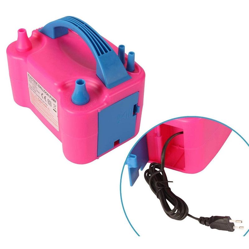 Sport si Outdoor - Ciclism - Accesorii pentru biciclete - Pompe biciclete - Pompa electrica dubla pentru umflat baloane cu aer, 600W, 220V, roz - Infinity.ro