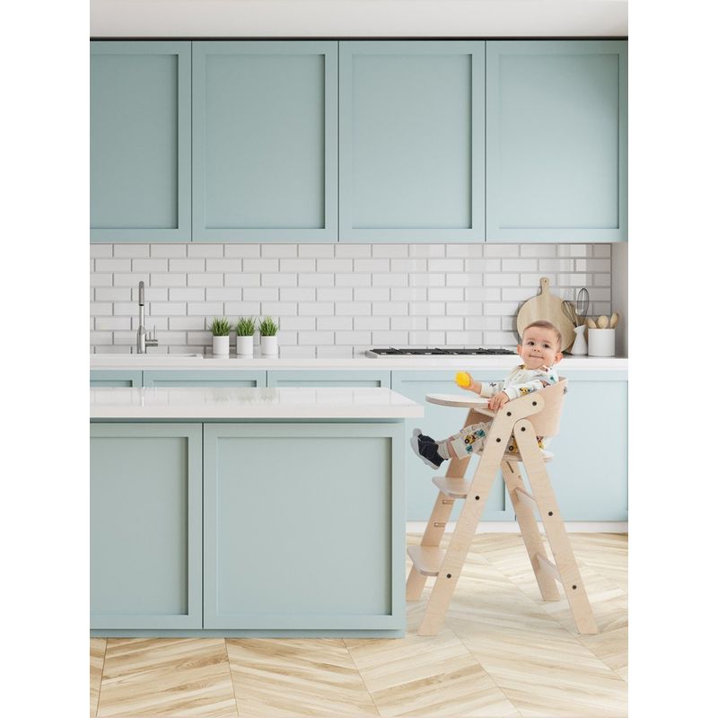 Jucarii, Copii si Bebe - Hrana si alaptare - Scaune de masa bebe - Scaun de masa pliabil din lemn MamaToyz, multifunctional si transformabil cu masuta, 6 luni - adolescent, Natur - Infinity.ro