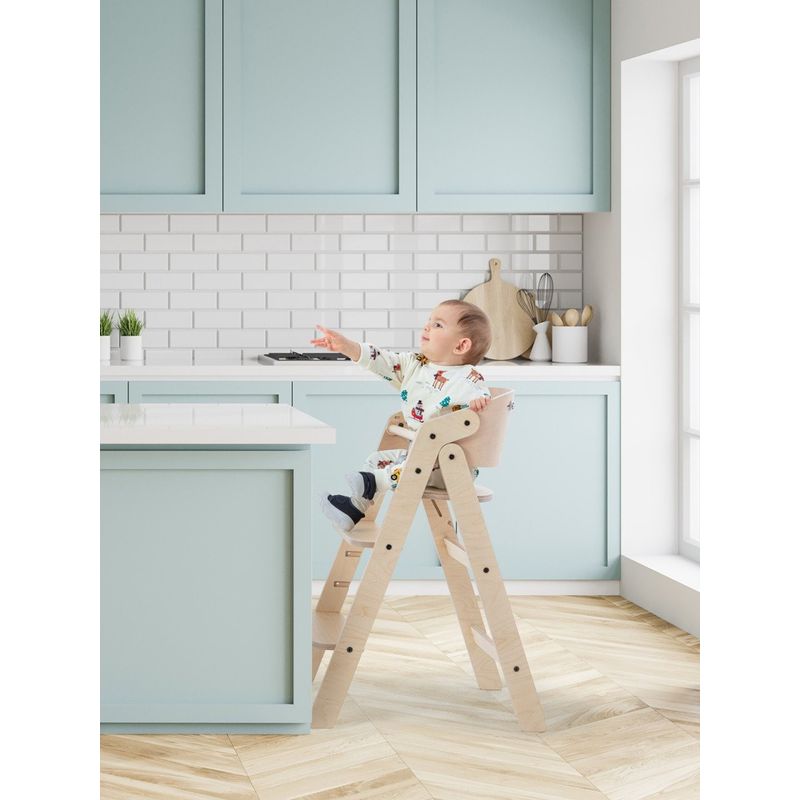 Jucarii, Copii si Bebe - Hrana si alaptare - Scaune de masa bebe - Scaun de masa pliabil din lemn MamaToyz, multifunctional si transformabil cu masuta, 6 luni - adolescent, Natur - Infinity.ro