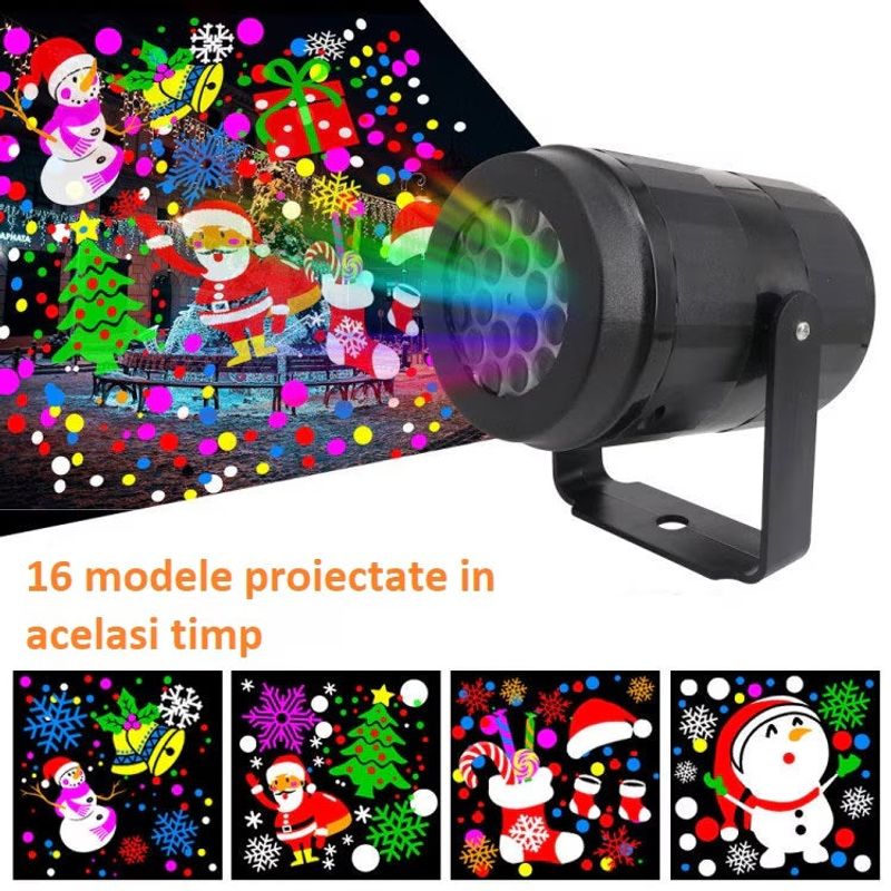 Casa si Gradina - Corpuri si surse de iluminat - Iluminat comercial si industrial - Proiectoare si lampi de lucru - Proiector laser LED pentru Craciun, pentru exterior sau interior, 16 modele - Infinity.ro