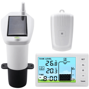 Senzor Nivel Apa Ultrasonic CZAY®, Masurare Adancime si Temperatura Lichid, Alimentare Solara, Umplere Automata,Wireless