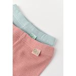 Fashion, accesorii si bijuterii - Copii - Imbracaminte copii - Pantaloni copii - Set 2 pantaloni cu botosei bebe unisex din bumbac organic si modal - Mint/Rose, BabyCosy (Marime: 6-9 luni) - Infinity.ro