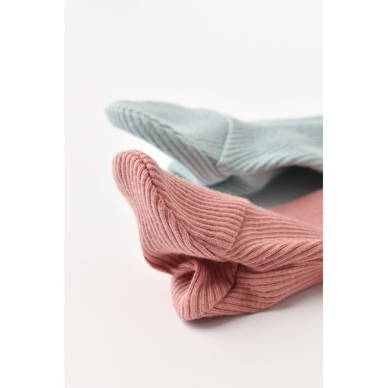 Fashion, accesorii si bijuterii - Copii - Imbracaminte copii - Pantaloni copii - Set 2 pantaloni cu botosei bebe unisex din bumbac organic si modal - Mint/Rose, BabyCosy (Marime: 6-9 luni) - Infinity.ro