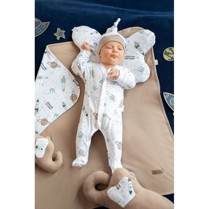 Fashion, accesorii si bijuterii - Copii - Imbracaminte copii - Salopete copii - Romper cu maneca lunga de bumbac 100% (182031) Nicol "Star" Marimea 74 - Infinity.ro