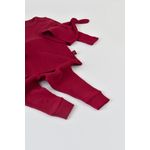 Fashion, accesorii si bijuterii - Copii - Imbracaminte copii - Treninguri si compleuri copii - Set 3 piese: bluzita cu maneca lunga, pantaloni lungi si caciulita din bumbac organic si modal - Rosu BabyCosy (Marime: 18-24 Lu - Infinity.ro