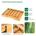 Casa si Gradina - Bucatarie si vesela - Organizare si depozitare bucatarie - Suporturi tacamuri si vase - Organizator extensibil pentru tacamuri, din bambus, 46 x 38 x 5 cm, Vivo WBT54 - Infinity.ro