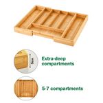 Casa si Gradina - Bucatarie si vesela - Organizare si depozitare bucatarie - Suporturi tacamuri si vase - Organizator extensibil pentru tacamuri, din bambus, 46 x 38 x 5 cm, Vivo WBT54 - Infinity.ro