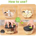 Casa si Gradina - Bucatarie si vesela - Ustensile bucatarie - Feliatoare si taietoare manuale - Mini tocator de mana cu snur, 520 ml, transparent, Vivo WK001 - Infinity.ro