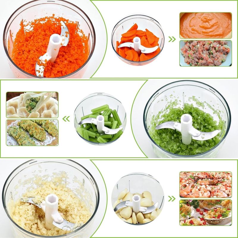 Casa si Gradina - Bucatarie si vesela - Ustensile bucatarie - Feliatoare si taietoare manuale - Mini tocator de mana cu snur, 520 ml, transparent, Vivo WK001 - Infinity.ro