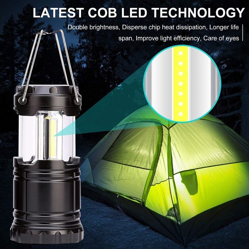 Sport si Outdoor - Camping - Accesorii camping si drumetii - Lanterna pliabila LED camping, 260 lumeni, negru, Vivo RT349 - Infinity.ro