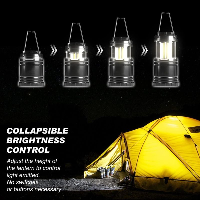 Sport si Outdoor - Camping - Accesorii camping si drumetii - Lanterna pliabila LED camping, 260 lumeni, negru, Vivo RT349 - Infinity.ro