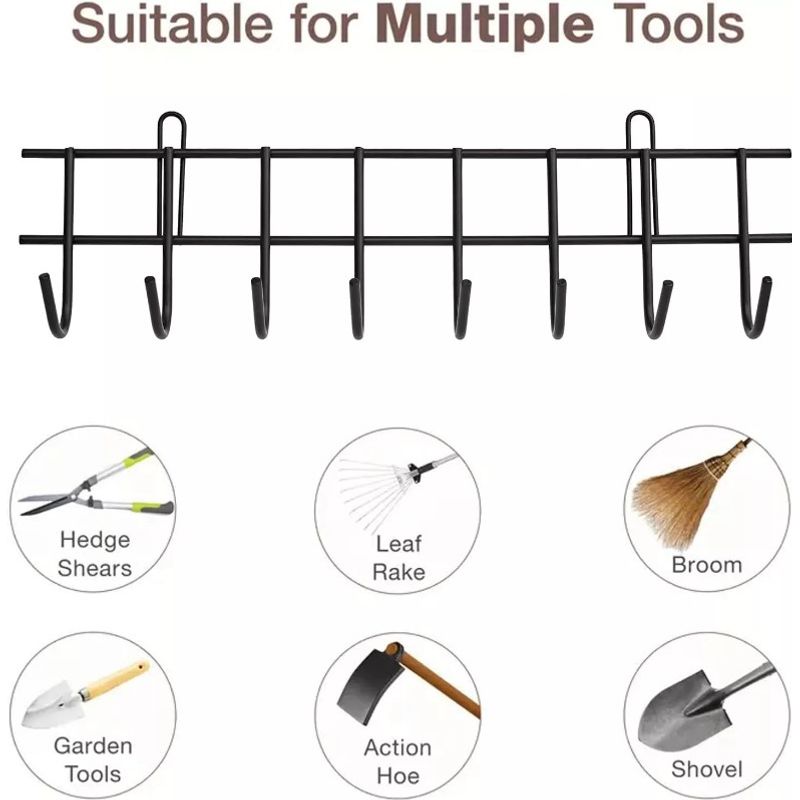 Casa si Gradina - Gradinarit si plante - Unelte gradinarit - Accesorii pentru unelte gradinarit - Set 4 organizatoare pentru unelte si scule de gradina, metal, negru, 40 x 12 cm, Vivo GH160 - Infinity.ro