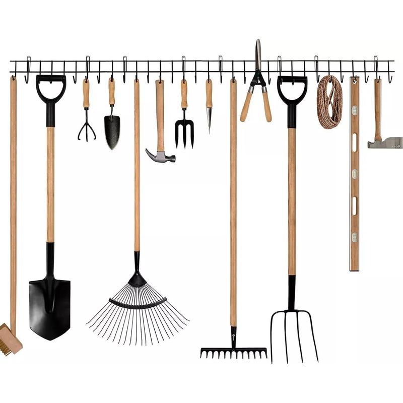 Casa si Gradina - Gradinarit si plante - Unelte gradinarit - Accesorii pentru unelte gradinarit - Set 4 organizatoare pentru unelte si scule de gradina, metal, negru, 40 x 12 cm, Vivo GH160 - Infinity.ro