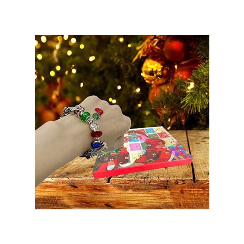 Jucarii, Copii si Bebe - Jucarii si jocuri - Jucarii de rol - Frumusete, bijuterii si accesorii fetite - Set 24 bijuterii pentru fetite, 2 bratari, 1 colier, 21 talismane, Calendar Advent, multicolor JC24-A - Infinity.ro