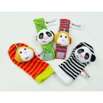 Jucarii, Copii si Bebe - Jucarii si jocuri - Jucarii bebelusi - Jucarii zornaitoare - Set 4 zornaitori, pentru bebelusi, bratari si sosetute - model 2 Drool - Infinity.ro