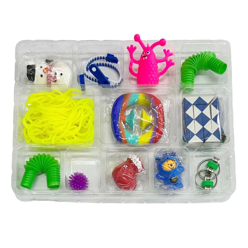 Jucarii, Copii si Bebe - Jucarii si jocuri - Jucarii & jocuri educative - Jucarii interactive - Set de 12 jucarii antistres, calendar Advent, Fidget Toys GC101 - Infinity.ro