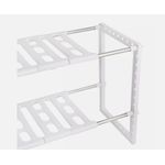 Casa si Gradina - Mobilier - Biblioteci si rafturi - Rafturi - Raft ajustabil cu 2 nivele pentru spatiul de sub chiuveta, Vivo, alb, 25 x 38.5 x 43 cm, TK0121 - Infinity.ro