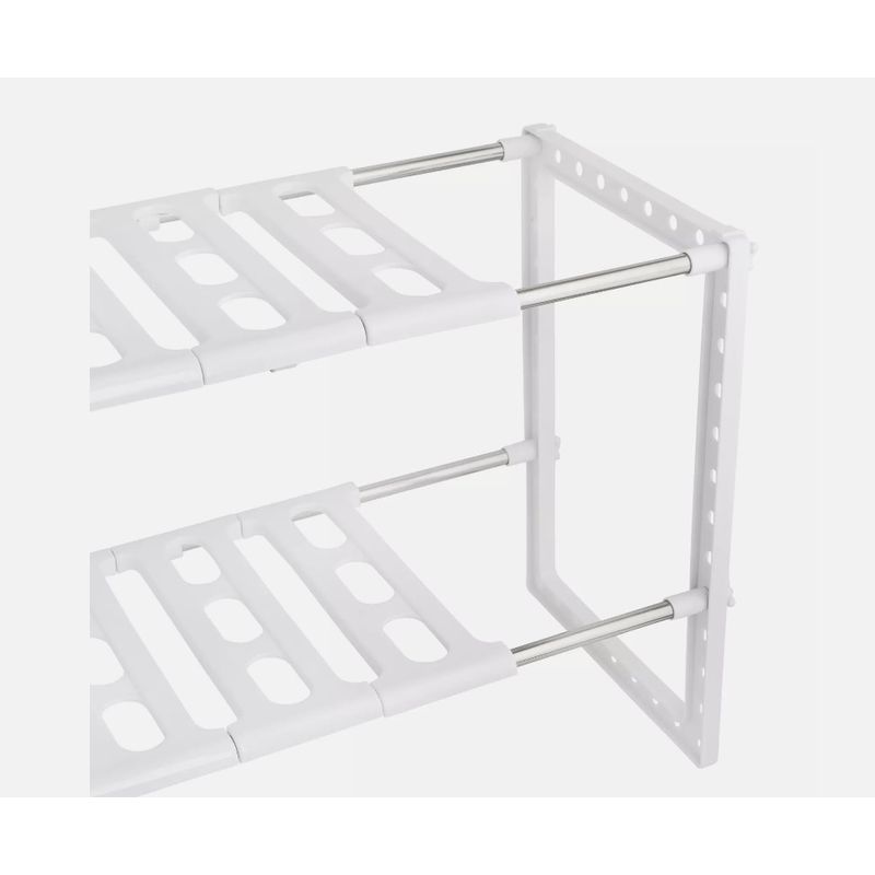 Casa si Gradina - Mobilier - Biblioteci si rafturi - Rafturi - Raft ajustabil cu 2 nivele pentru spatiul de sub chiuveta, Vivo, alb, 25 x 38.5 x 43 cm, TK0121 - Infinity.ro