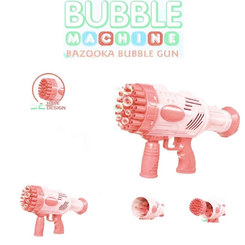 Jucarii, Copii si Bebe - Jucarii si jocuri - Jucarii & jocuri educative - Jucarii interactive - Pistol de facut baloane cu sapun, cu 32 orificii, roz, 27 x 15 cm, Vivo 6220-PINK - Infinity.ro