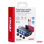 Auto si Moto - Electronice auto - Accesorii electronice auto - Dispozitiv Auto Premium 3in1, Splitter Bricheta, Incarcator USB/USB-C, Voltmetru Digital, alimentare 12V-24V - Infinity.ro