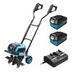 Casa si Gradina - Gradinarit si plante - Utilaje gradina - Motosape si motocultoare - Motosapa electrica, cu 2 acumulatori 4 Ah, incarcator dublu 18V Li-ion, motor fara perii, 4 lame tip freza, calite, 36 cm, SAS+A - Infinity.ro