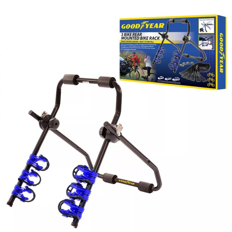 Auto si Moto - Piese auto si accesorii - Caroserie - Ornamente exterior auto - Suport pentru 3 biciclete cu prindere pe haion/portbagaj, Goodyear GY910010 - Infinity.ro
