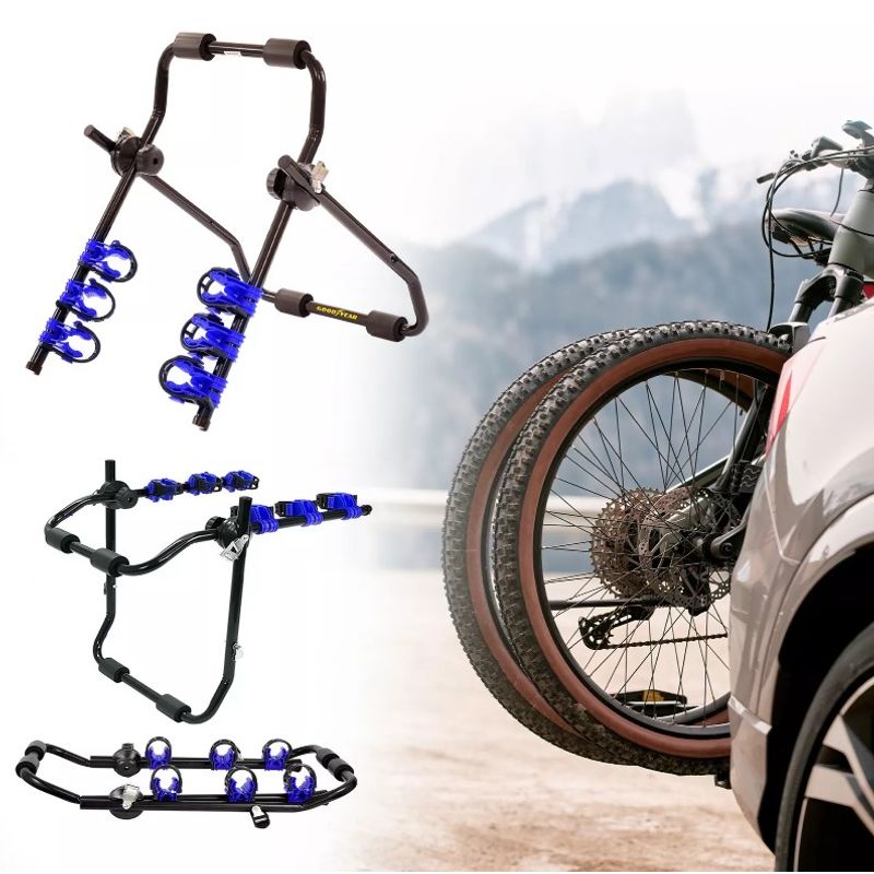 Auto si Moto - Piese auto si accesorii - Caroserie - Ornamente exterior auto - Suport pentru 3 biciclete cu prindere pe haion/portbagaj, Goodyear GY910010 - Infinity.ro