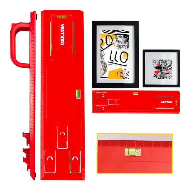 Casa si Gradina - Constructii - Scule de mana si unelte - Accesorii scule de mana - Unealta pentru agatare tablouri, cu boloboc, 25 x 9 cm, rosu, Dekton DT70538 - Infinity.ro