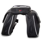 Sport si Outdoor - Ciclism - Accesorii pentru biciclete - Suporturi accesorii biciclete - Geanta de transport cu 3 compartimente si 2 buzunare mici, Rezistenta la Apa, Montare pe cadrul bicicletei, Velcro, Negru - Infinity.ro