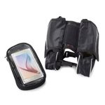 Sport si Outdoor - Ciclism - Accesorii pentru biciclete - Suporturi accesorii biciclete - Geanta de transport cu 3 compartimente si 2 buzunare mici, Rezistenta la Apa, Montare pe cadrul bicicletei, Velcro, Negru - Infinity.ro