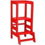 Casa si Gradina - Mobilier - Mobilier copii - Mobilier camera copiilor - Inaltator multifunctional/ajutor de bucatarie pentru copii, ajustabil, lemn, rosu, 39x52x90 cm, Springos - Infinity.ro