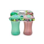 Jucarii, Copii si Bebe - Hrana si alaptare - Biberoane, suzete si accesorii hranire - Cani, pahare si accesorii bebe - SET 2 CANI CU PAI ABACUS, MELII, ROZ&VERDE - Infinity.ro