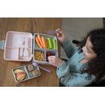 Jucarii, Copii si Bebe - Hrana si alaptare - Biberoane, suzete si accesorii hranire - Articole hranire bebelusi - Cutie pranz BENTO 2 nivele cu tacamuri MELII, roz, mov, gri - Infinity.ro