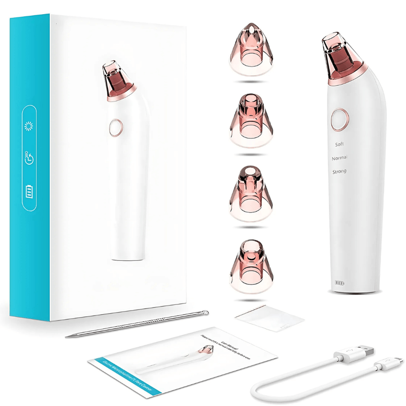 Ingrijire personala si Cosmetice - Aparate & accesorii ingrijire personala - Aparate cosmetice - Aparate intretinere si ingrijire corporala - Aparat cu Vacuum pentru Puncte Negre si de Grasime, Curatare Faciala, 3 Viteze, 4 Capete, Lumina LED, Ingrijirea Tenului - Infinity.ro