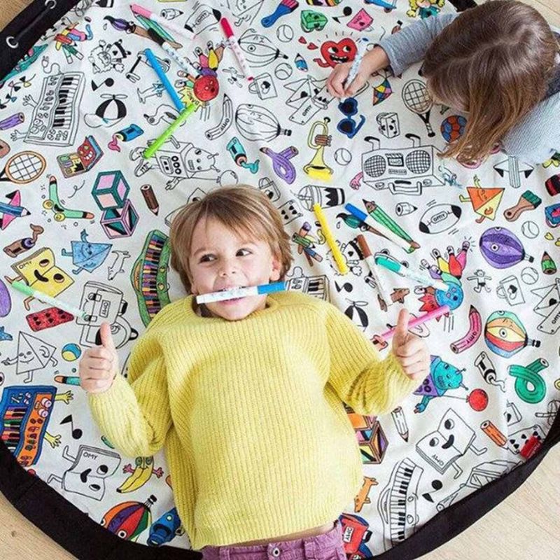 Casa si Gradina - Textile si covoare - Covoare - Covoare copii - Covoras de joaca si saculet de jucarii 2 in 1 - Toys - Coloreaza-ma Drool - Infinity.ro
