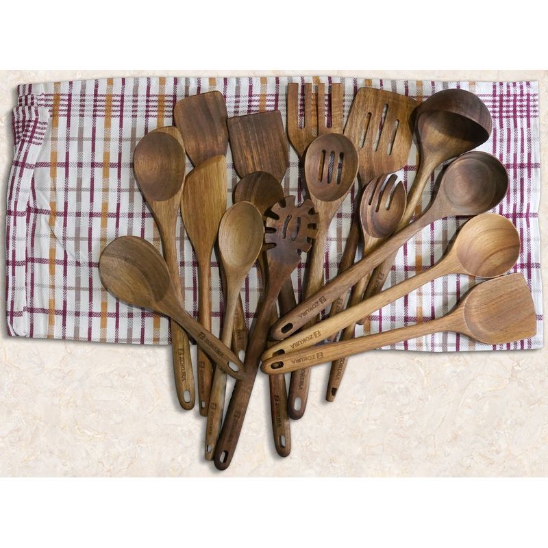 Casa si Gradina - Bucatarie si vesela - Ustensile bucatarie - Polonice, linguri si clesti de bucatarie - Polonic, lemn de acacia, 31cm - Zokura - Infinity.ro