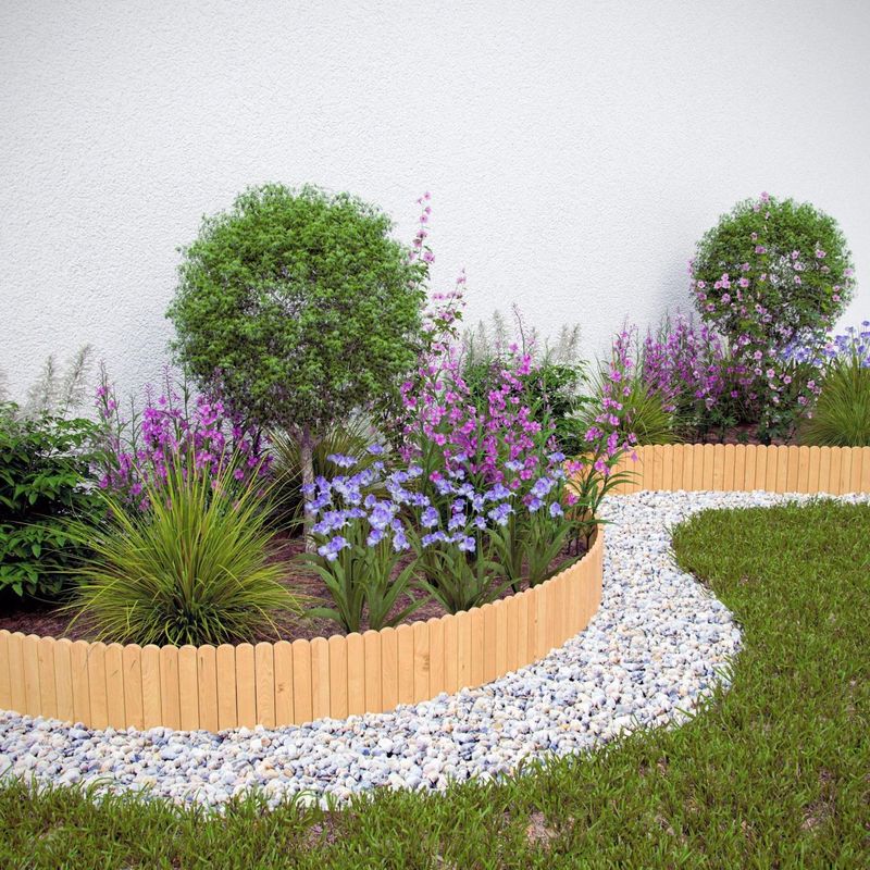 Casa si Gradina - Gradina si terasa - Garduri, panouri si accesorii - Gard de gradina decorativ din lemn, natur, 200x40 cm - Infinity.ro