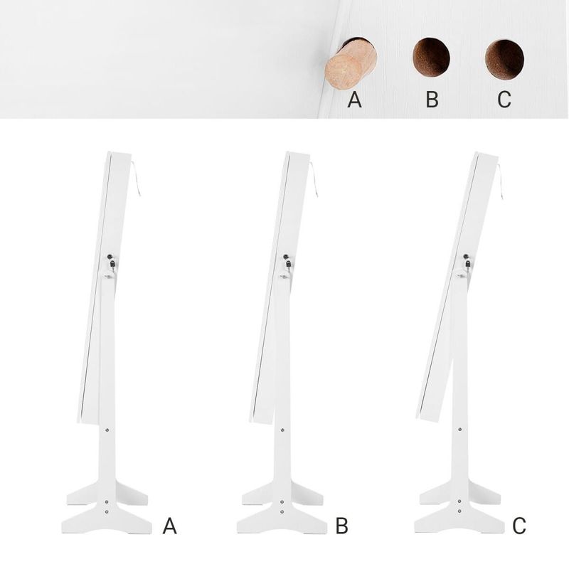 Fashion, accesorii si bijuterii - Femei - Bijuterii femei - Cutii bijuterii - Cabinet bijuterii cu oglinda, Artool, MDF, raft interior, alb, 41.1x36.5x151.5 cm - Infinity.ro