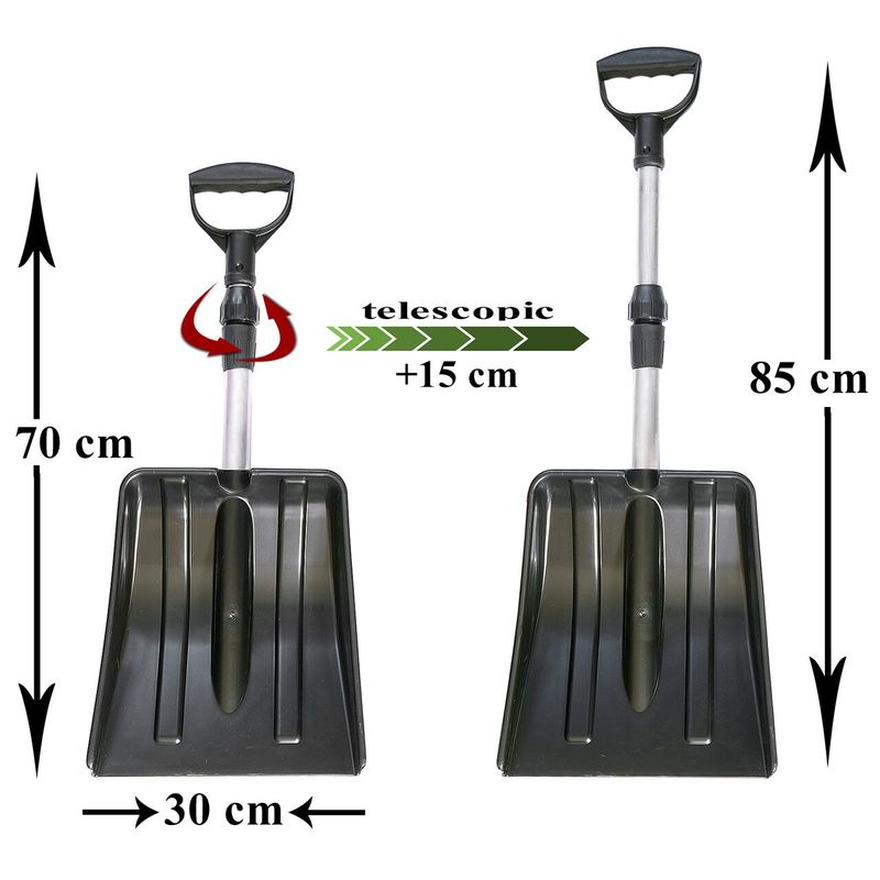 Casa si Gradina - Gradinarit si plante - Unelte gradinarit - Lopeti si unelte de sapat - Lopata de zapada auto 31x34,5cm, coada aluminiu telescopica 70-85 cm - Infinity.ro